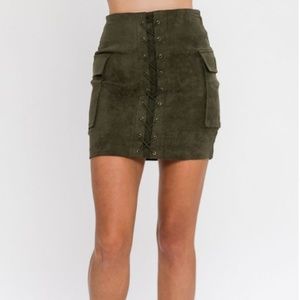 Suade cargo skirt